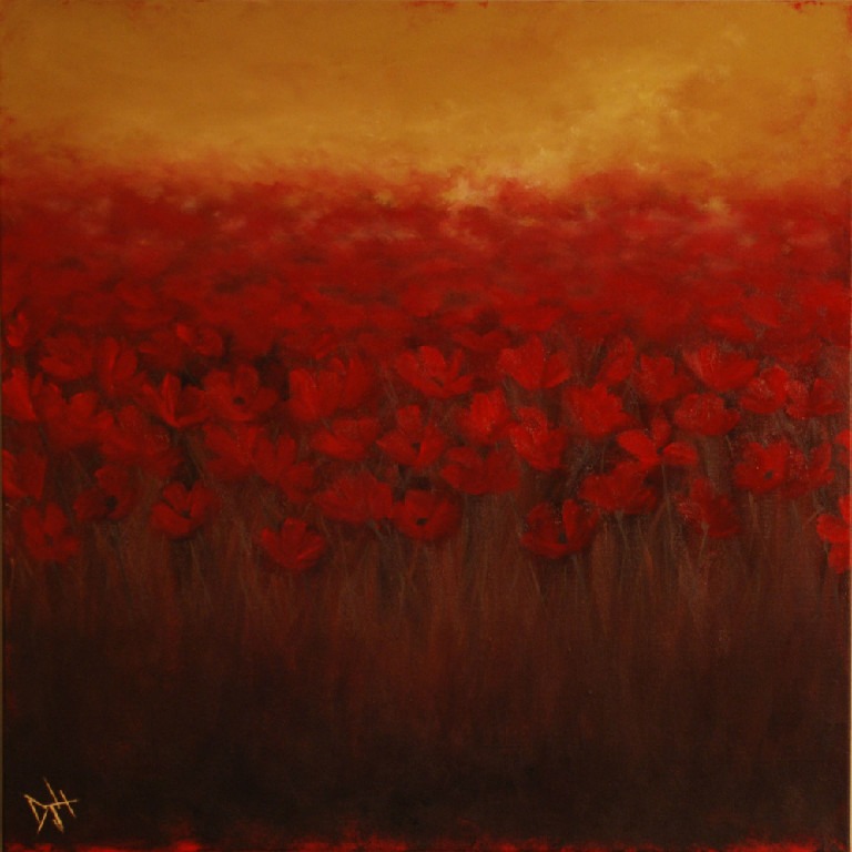 Red Blooms is a 24"x24" Oil available thru Art Gallery H