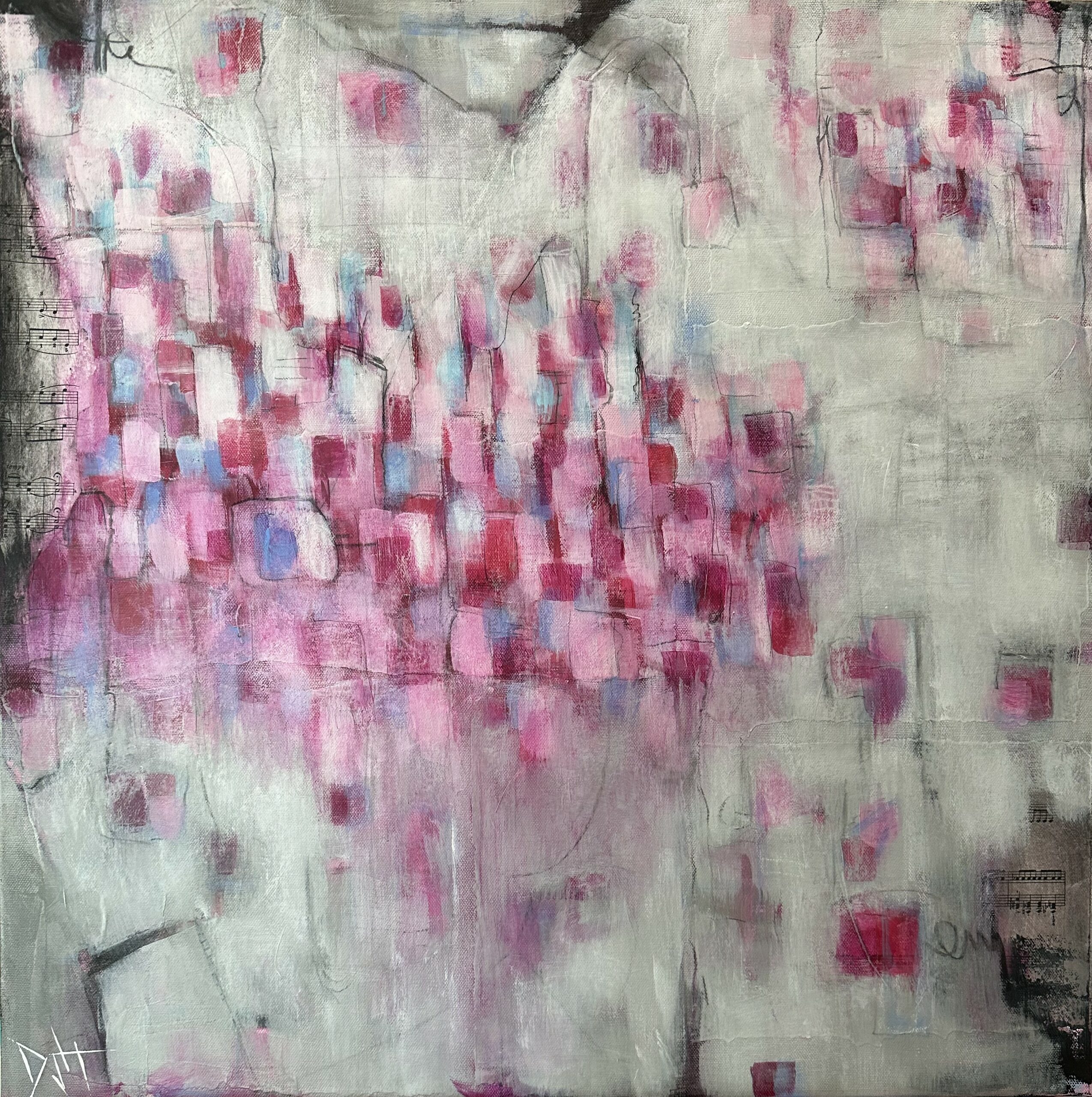 Our Song, in Magenta 24x24 Mixed Media